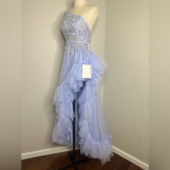 Mac Duggal Dresses & Skirts - Mac Duggal Purple Embellished One Shoulder Asymmetrical Hem Gown #11265